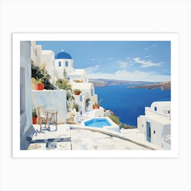 Oia Santorini - expressionism 1 Art Print