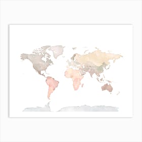 World Map No 127 Art Print