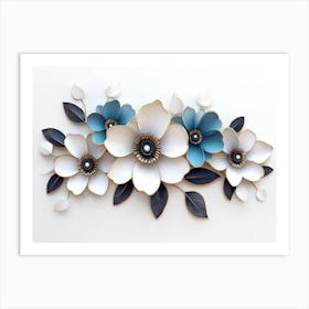 3d Flowers White Background 1 Art Print