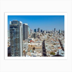 Aerial View Of Tel Aviv Skyscrapers Cityspace Art Print