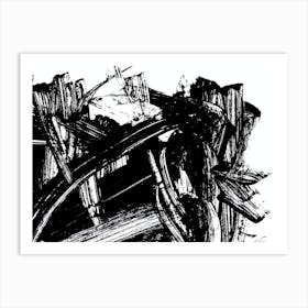 Black And White Artwork. Abstract black paint background. Art Print