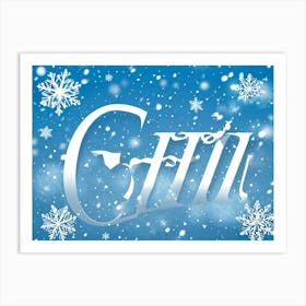 Calligraphic Text That Reads Greeting Decorated With Elements Of Celebration Such As Snowflakes An (1) 2 Art Print