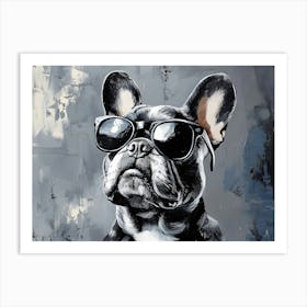 Frenchie Wearing Sunglasses 1 Art Print