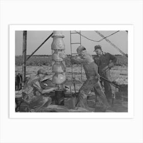Getting Ready To Put In The Pumping Part Of The Water Well For Irrigation Purposes On A Farm Near Garden City, Kansas By Art Print