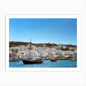 Mykonos From The Water Art Print