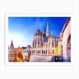 Fisherman S Bastion And Matthias Church View At Morning Dawn Art Print