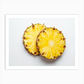 Pineapple Slices Isolated On White 2 Art Print