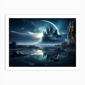 Moon And Stars Art Print