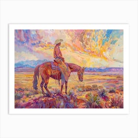 Cowboy Painting Chihuahuan Desert 2 Art Print