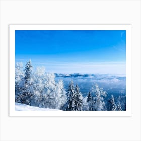 An Abstract Winter Landscape Under A Bright Sunny Sky Freshly Fallen Snow Draping White Iced Trees (1) Art Print