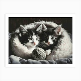 Cosy Kittens 2 Art Print