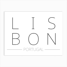 Lisbon Portugal Typography City Country Word Art Print