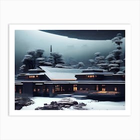 House In The Snow Art Print