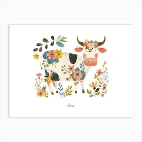 Little Floral Cow 1 Poster Art Print