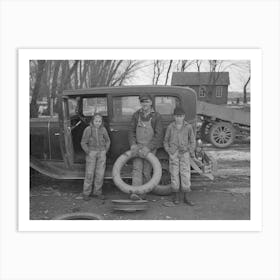 Untitled Photo, Possibly Related To Henry Monk And Two Of His Stepchildren On Their Farm Near Ruthven, Iowa Art Print