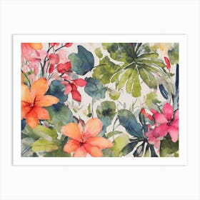 Tropical Flowers Art Print