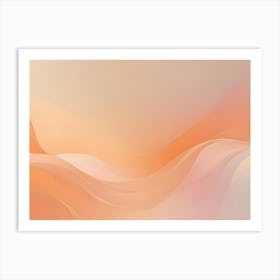 Abstract Background With Soft, Flowing Curves In Shades Of Peach And Pink, Creating A Gentle And Delicate Effect Art Print