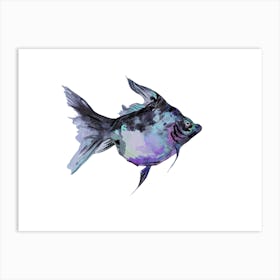 Purple Fat Fish 1 Art Print