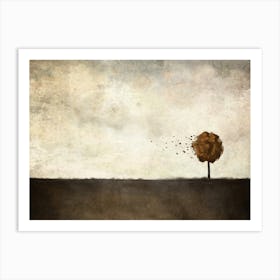 Tree In An Autumn Field Art Print