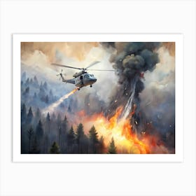 Firefighting Helicopter Art Print