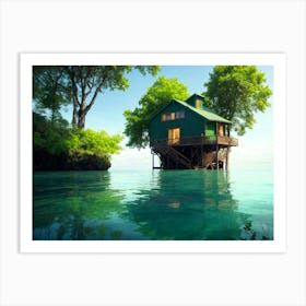 Tree House In The Water Art Print