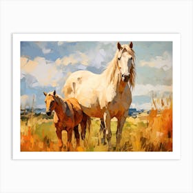 Horses Painting In Chile, Landscape 3 Art Print