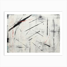 Abstract Design Guided By Hand Drawn Arrows And Markings Sketched With Intuitive Lines On Textured Art Print