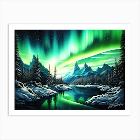 Winter Northern Lights - Borealis Aesthetics Art Print