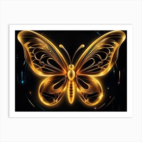 Golden Butterfly 34 Art Print