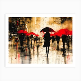 Rainy Day In New York - In The Rain Art Print