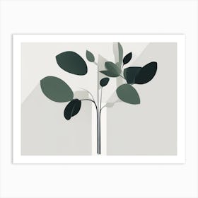 Vase Of Leaves Art Print