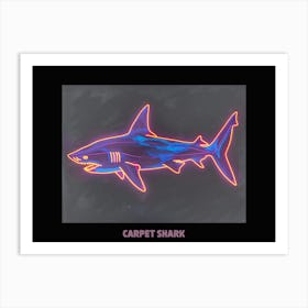 Neon Pink Orange Carpet Shark Poster 2 Art Print
