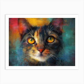 Whiskered Masterpieces: A Feline Tribute to Art History: Calico Cat Art Print