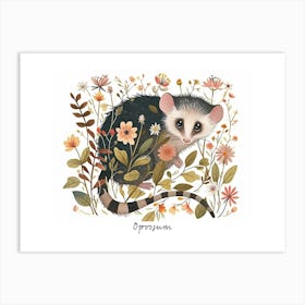 Little Floral Opossum 4 Poster Art Print