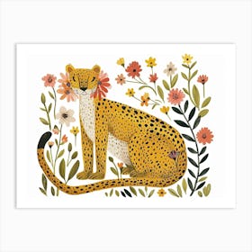 Little Floral Leopard 1 Art Print