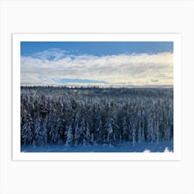 At The Onset Of Winter A Snowy Panorama Unfolds A Vast Forest Exists Beneath The Far Reaching Sky (6) Art Print