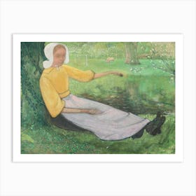 Woman Of Huizen Sitting Under A Tree (1888–1895), Richard Roland Holst Art Print