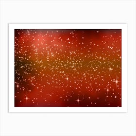 Red And Orange Tone Shining Star Background Art Print