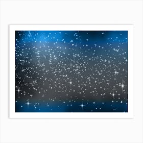 Blue Grey Blue Shining Star Background Art Print