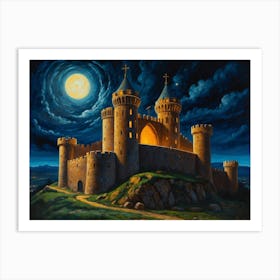 Castle At Night 7 Art Print