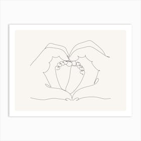 Heart Drawing Kids and Nursery Art Print