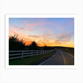 Sunset On Westphalia, A Country Road In Prince Georges Art Print