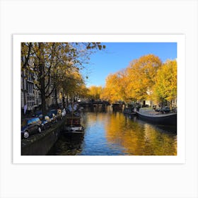 Canal in Amsterdam - Horizontal Art Print
