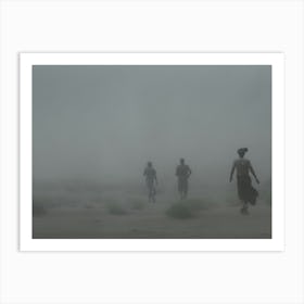 People Walking In The Dusty Desert Art Print