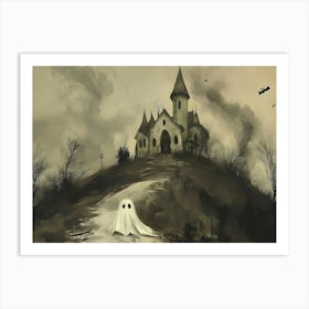 Ghost In A Castle Art Print