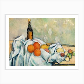 Still Life With Bottle And Fruit Art Print