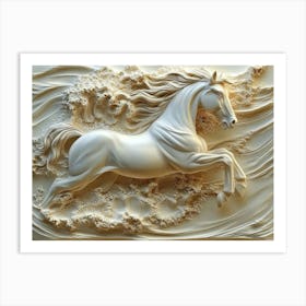 Horse In The Water Art Print