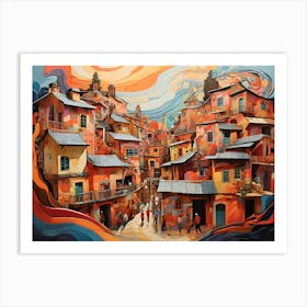 Cityscape Paintings Art Print Art Print