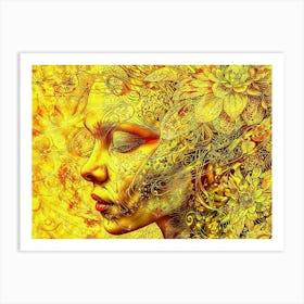 Golden Face Art Print