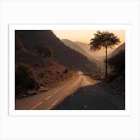 Road In The Mountains At Sunset 2 Art Print